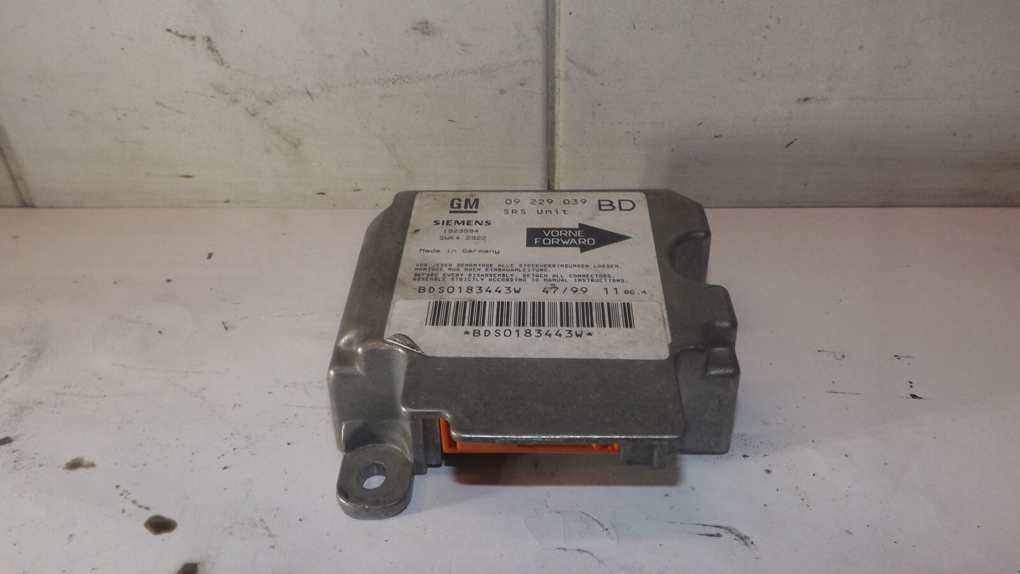 Opel Vectra Steuergerät Airbagsteuergerät Airbag Modul 09229039