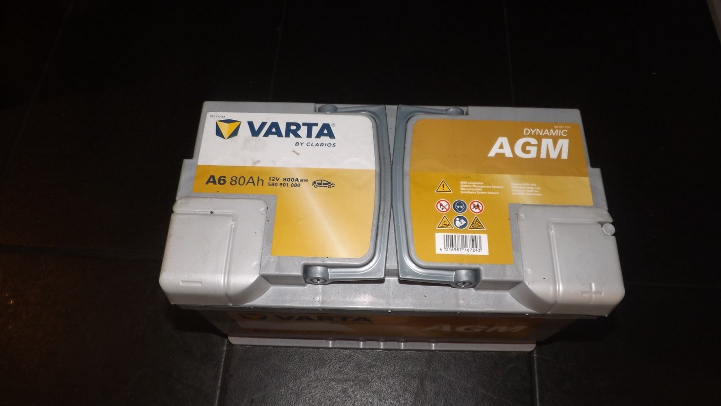Varta A6 Autobatterie Starterbatterie 580901080 AGM 12V 80Ah 800A