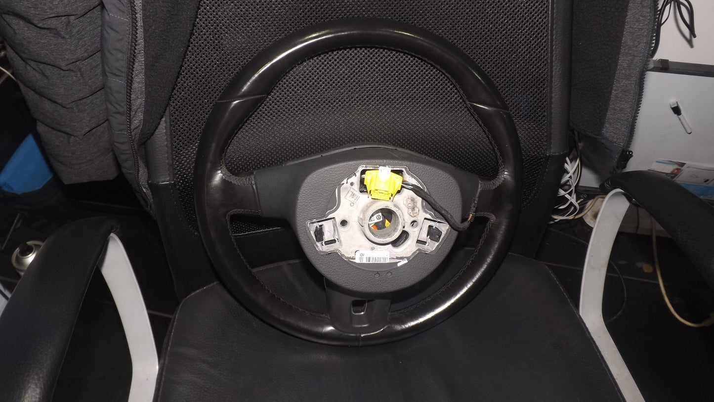 VW T5 Multivan Leder Lenkrad 7E0419091L Multifunktion Airbag