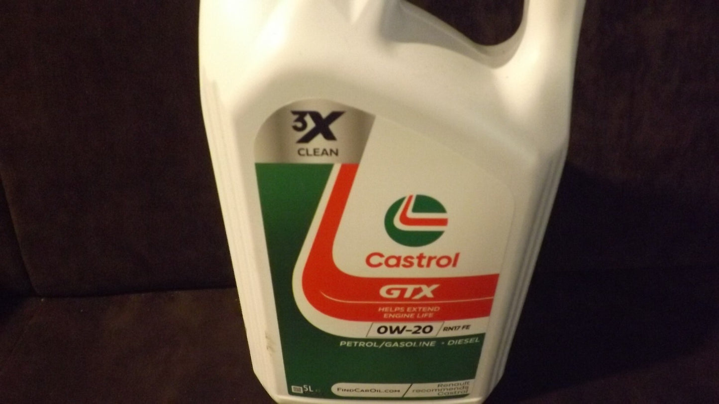 Castrol GTX 0W-20 RN17 FE Renault ACEA C5 Motoröl 5 Liter