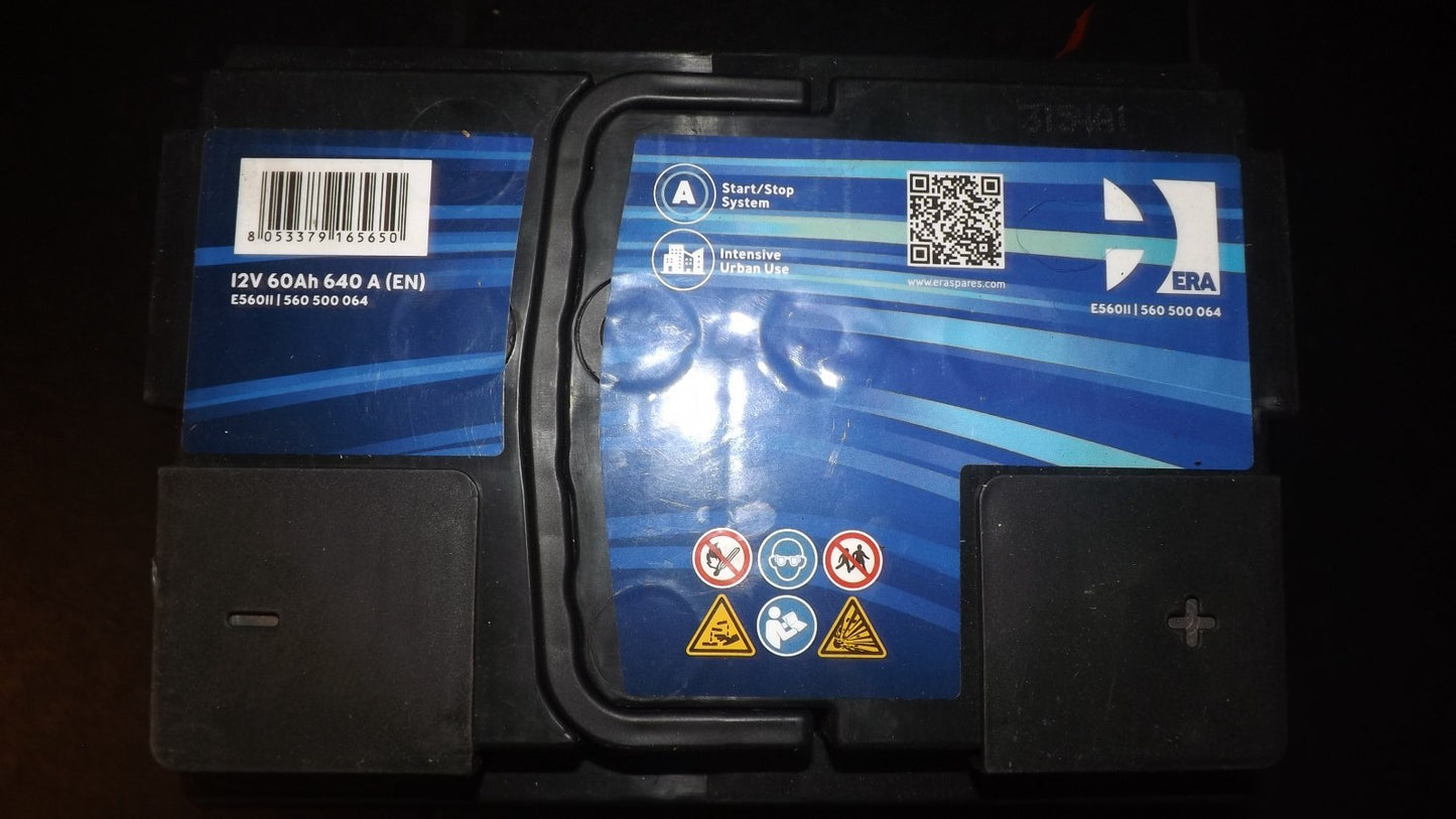 Starterbatterie 12V 60Ah 640A ERA Batterie AGM E560111 560500064