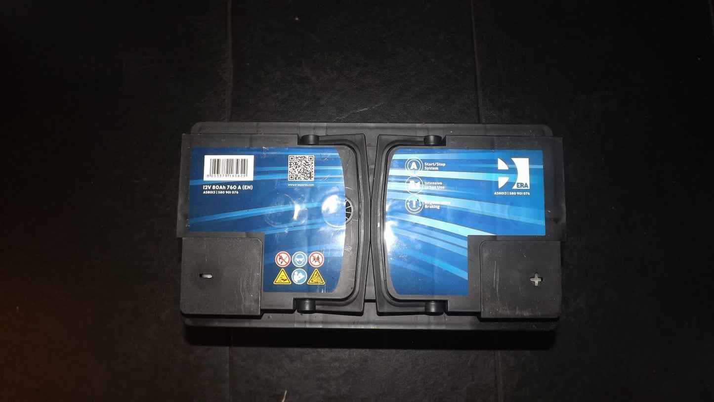 ERA Starterbatterie Autobatterie AGM 12V 80Ah 760A Batterie A58013 580901076