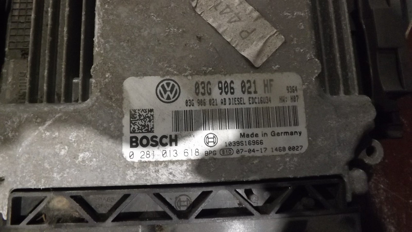 VW Golf 5 Plus 5M 2.0 TDI BMM 103KW Motorsteuergerät 03G906021HF 0281013618
