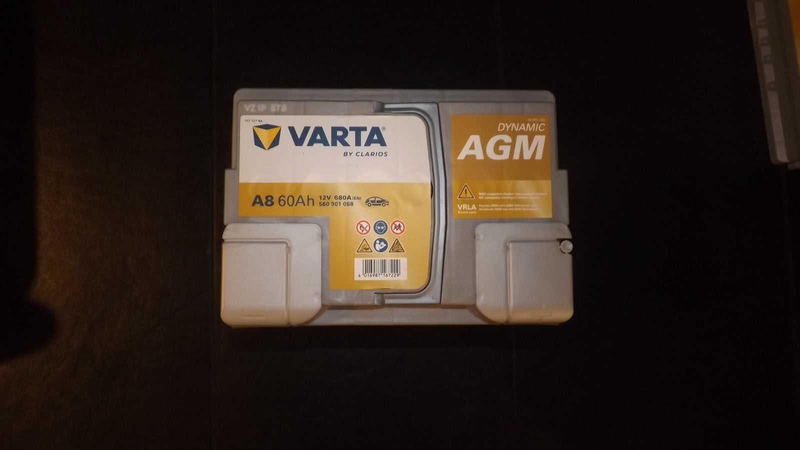 VARTA AUTOBATTERIE DYNAMIC AGM 60Ah 680A A8 STARTERBATTERIE