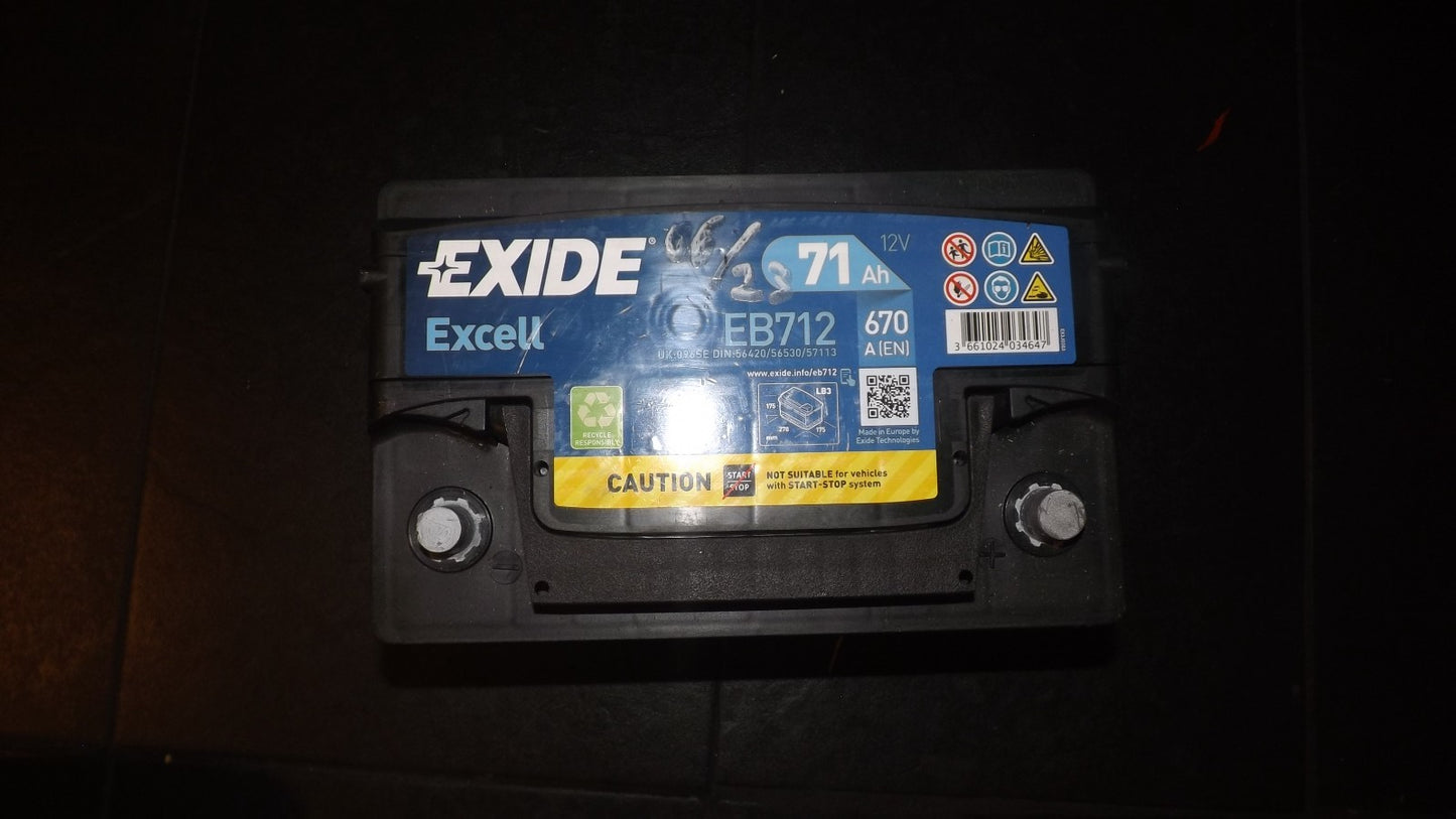 Exide EB712 Excell 12V 71Ah 670A Autobatterie 3661024034647