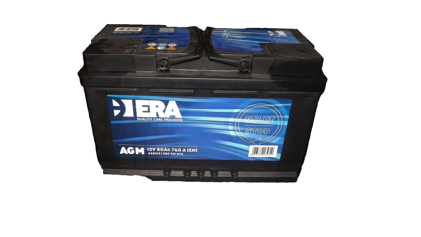 ERA Starterbatterie Autobatterie AGM 12V 80Ah 760A Batterie A58013 580901076