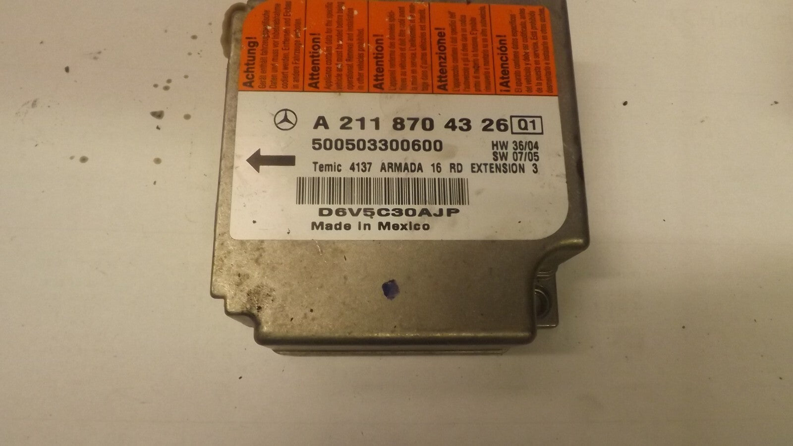 Mercedes Benz Steuergerät Airbagsteuergerät Airbag Modul A2118704326