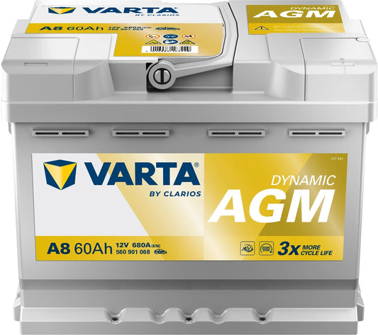VARTA AUTOBATTERIE DYNAMIC AGM 60Ah STARTERBATTERIE 680A A8 560901068